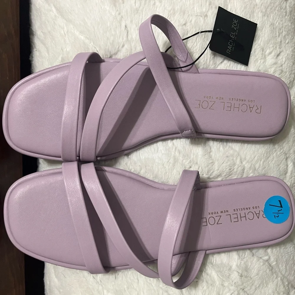 Rachel Zoe purple‎ flat sandals slides NEW 7.5